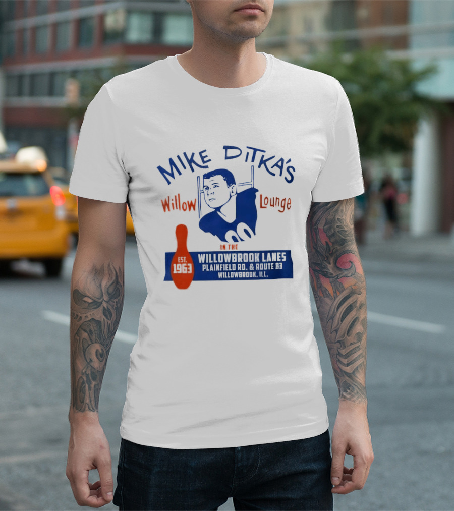 Mike Ditka's Willow Lounge Northwest Highway Chicago Retro Blue And Orange Appeal T-Shirt