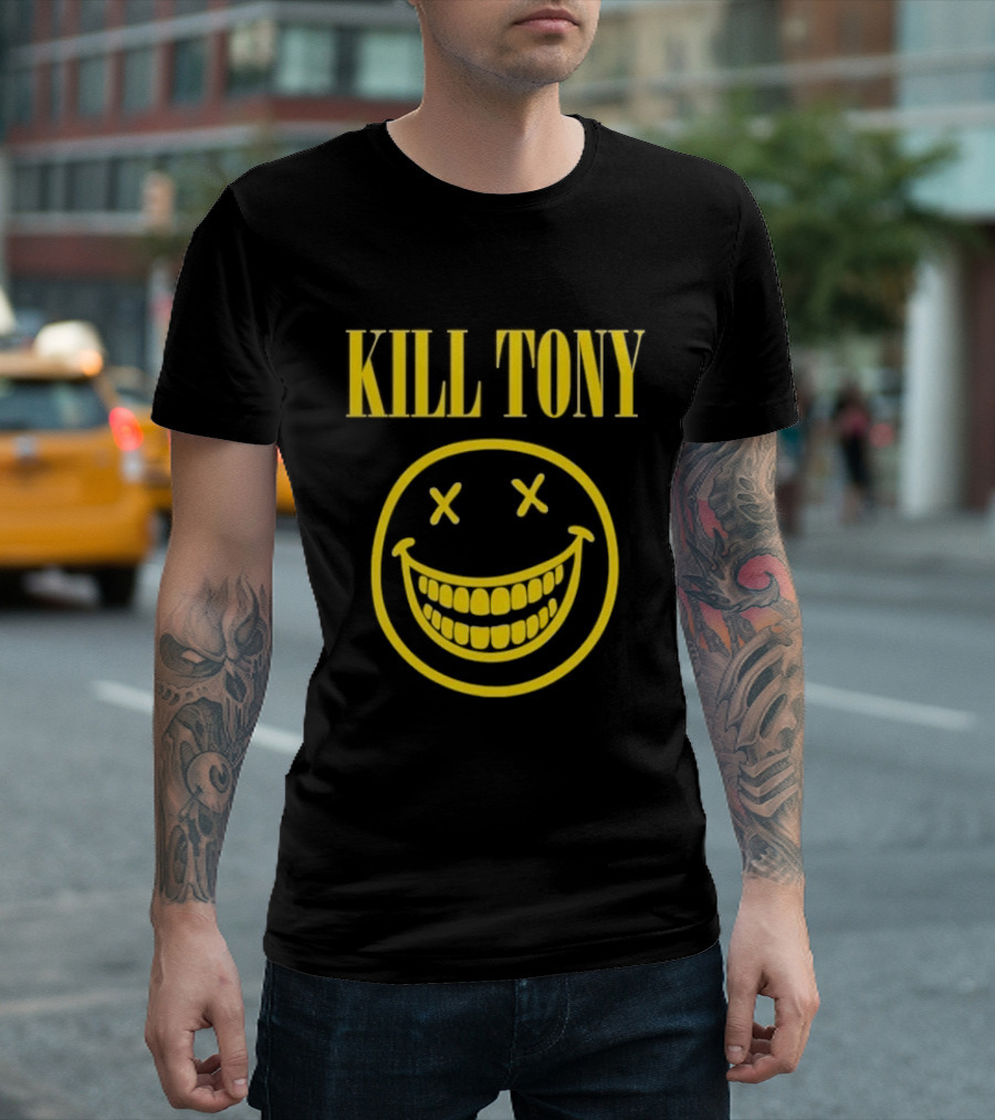 Kill Tony Yellow Smiley Face With Crossed Out Eyes T-Shirt