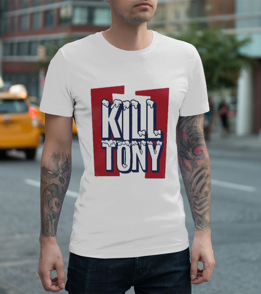 Kill Tony Ice Text Block Style With Red T-Shirt