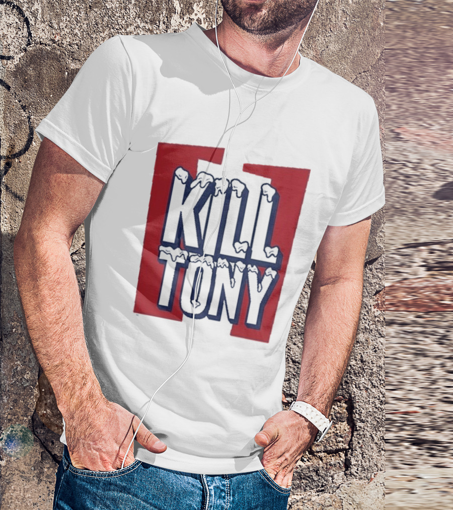 Kill Tony Ice Text Block Style With Red T-Shirt