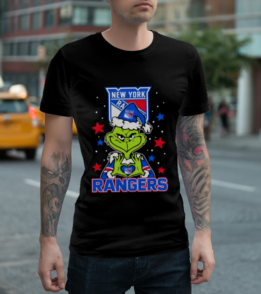 New York Rangers Christmas NHL Grinch Fan T-Shirt
