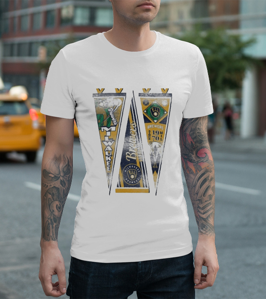 Milwaukee Brewers Pennants Since 1970 Victory Brewers T-Shirt