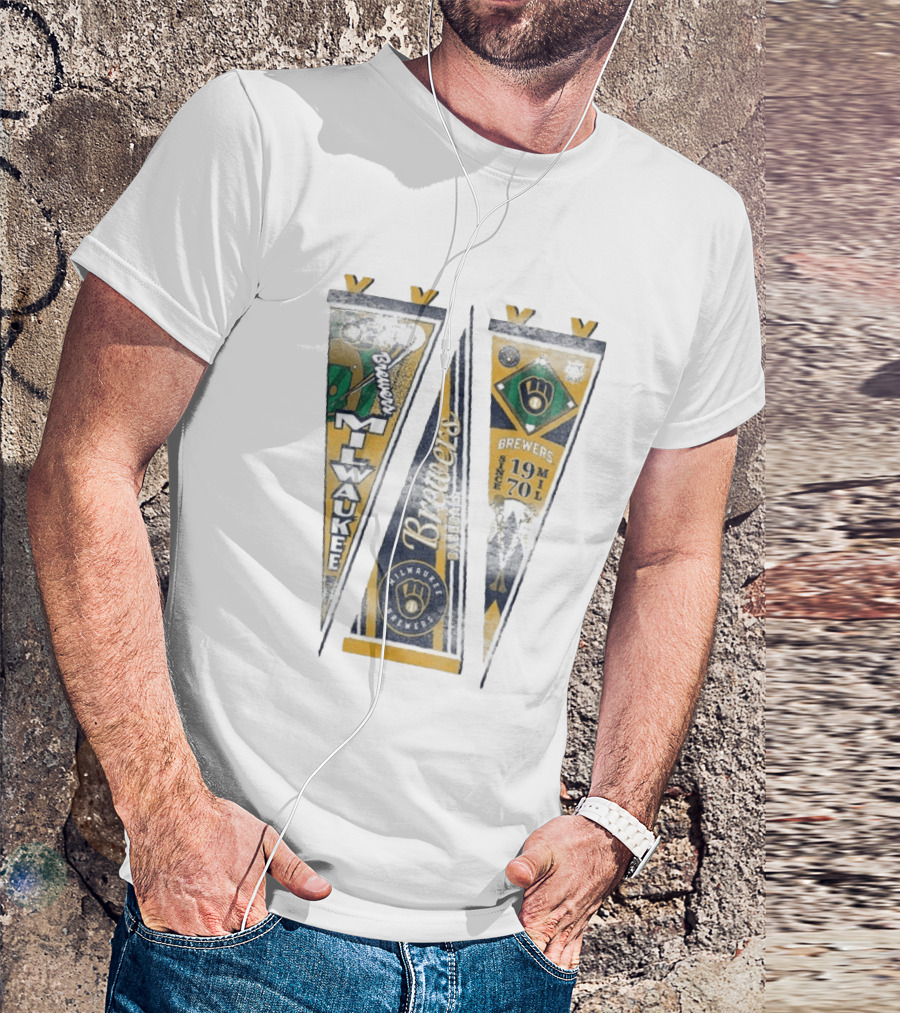 Milwaukee Brewers Pennants Since 1970 Victory Brewers T-Shirt