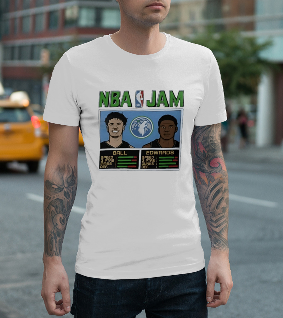 NBA Jam Minnesota Timberwolves LaMelo Ball Anthony Edwards T-Shirt