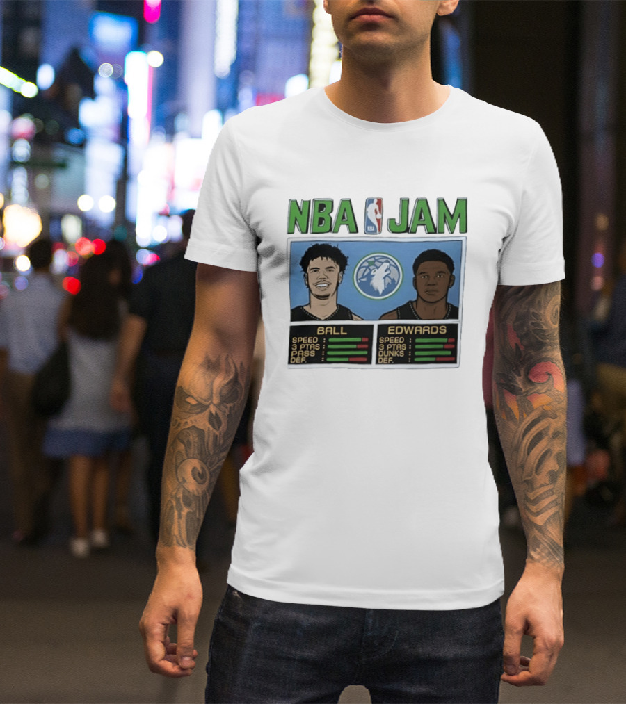 NBA Jam Minnesota Timberwolves LaMelo Ball Anthony Edwards T-Shirt
