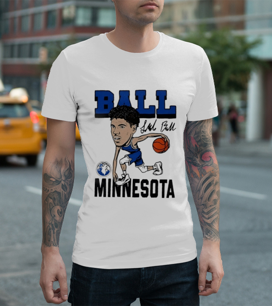 Minnesota Timberwolves LaMelo Ball Basketball Caricature T-Shirt