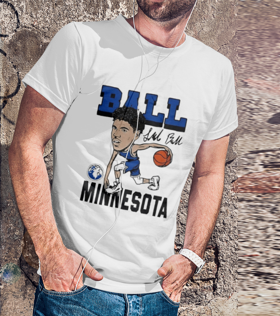 Minnesota Timberwolves LaMelo Ball Basketball Caricature T-Shirt