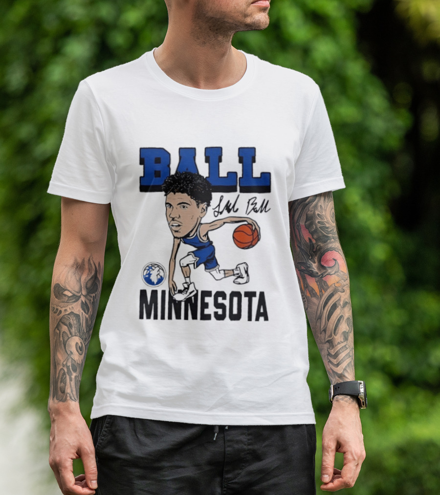 Minnesota Timberwolves LaMelo Ball Basketball Caricature T-Shirt