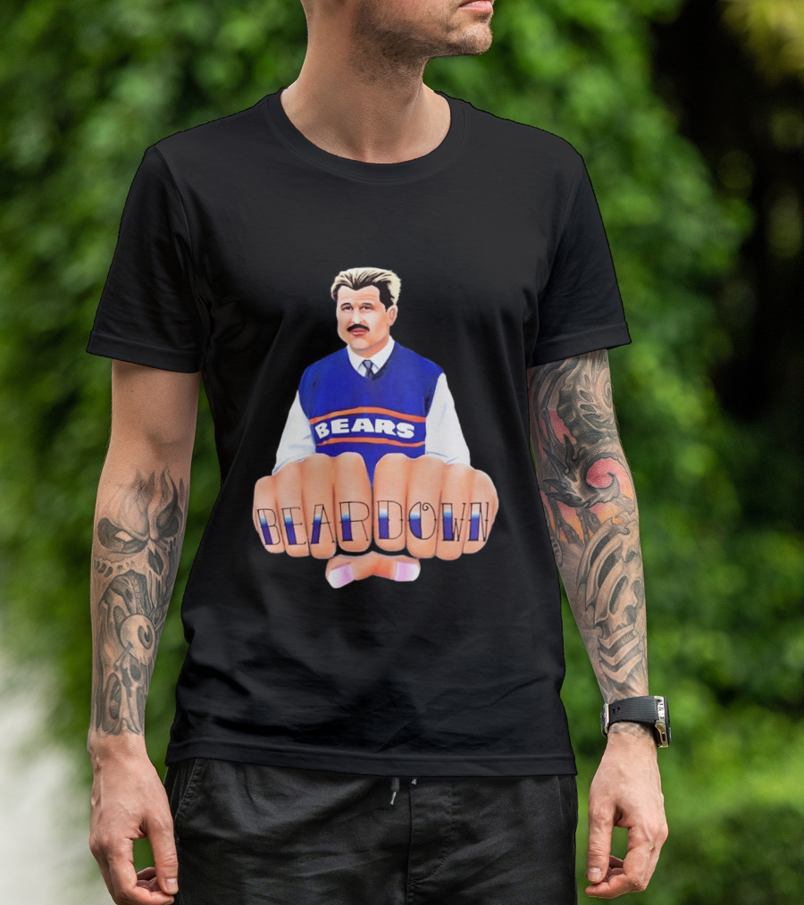 Chicago Bears Mike Ditka Bear Down Fists T-Shirt