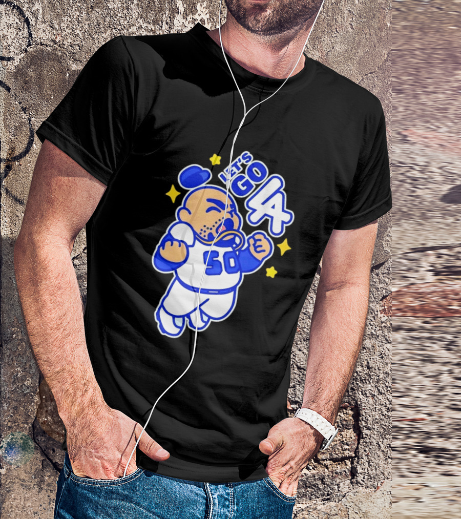 Let's Go LA No 50 Baseball Cartoon Player T-Shirt