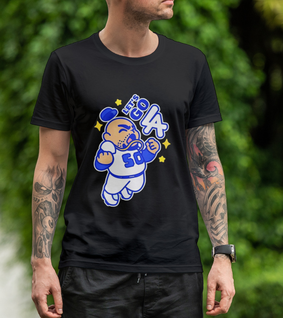 Let's Go LA No 50 Baseball Cartoon Player T-Shirt