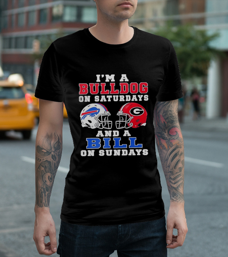 I'm A Bulldog On Saturdays And A Bill On Sundays Helmet T-Shirt