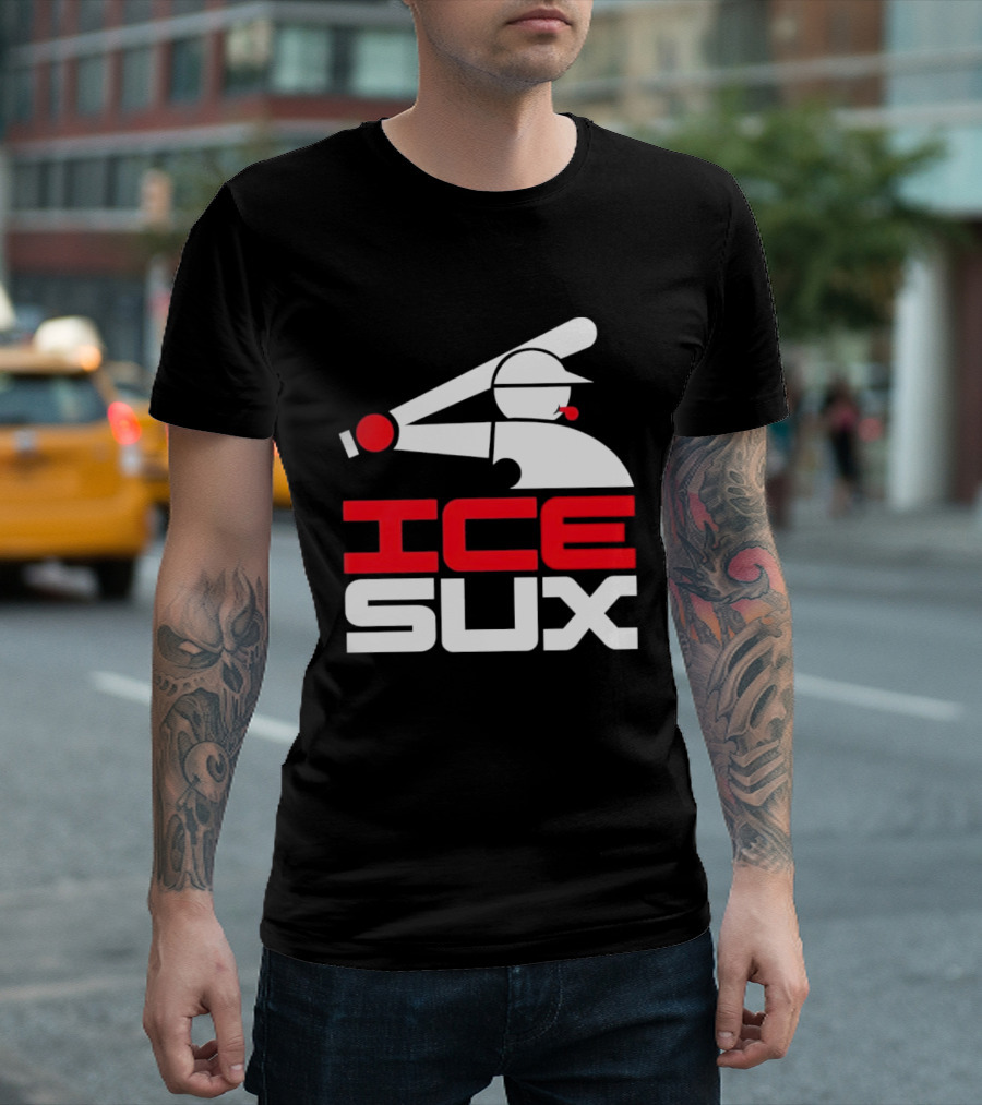 Ice Sux Baseball Player Sports Humor T-Shirt