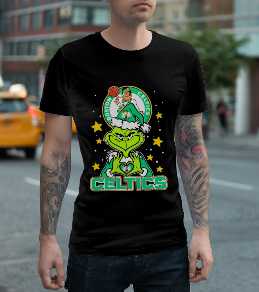 Boston Celtics Christmas The Grinch T-Shirt