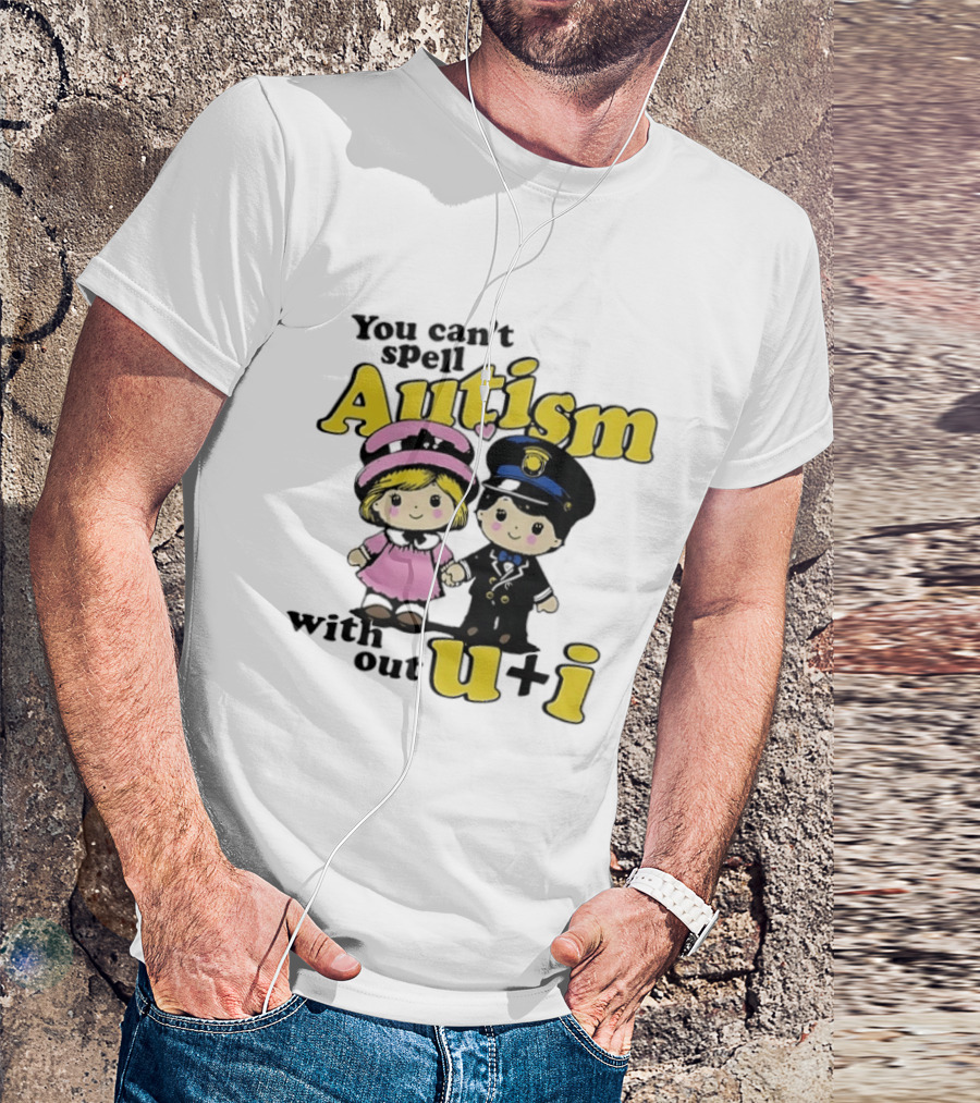 You Can't Spell Autism Without U+I Cute Cartoon Kids Holding Hands T-Shirt