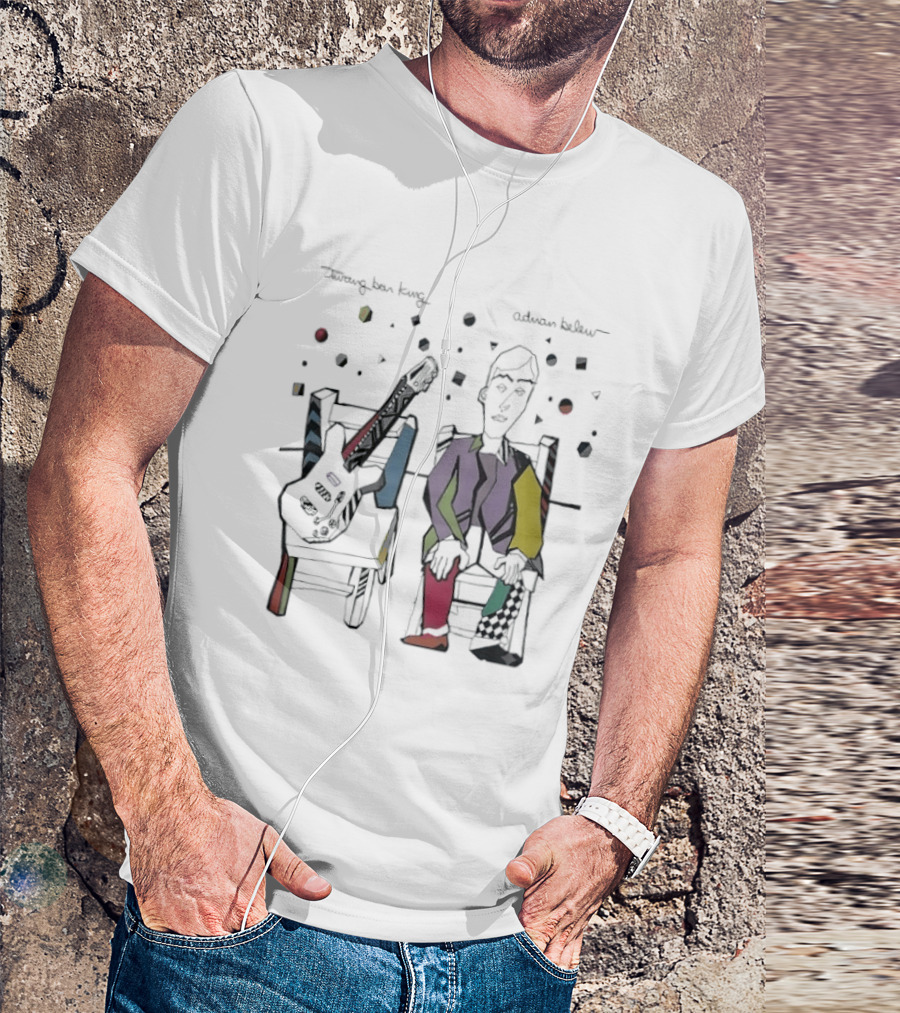 Adrian Belew Twang Bar King Colorful Abstract Art Guitar And Figure T-Shirt