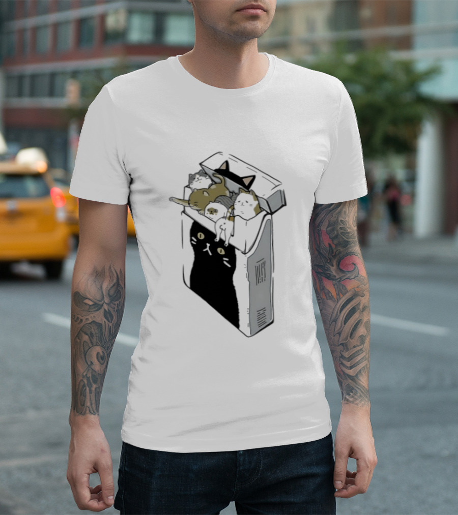 Cat Cigarettes Cute Cats In Cigarette Box T-Shirt