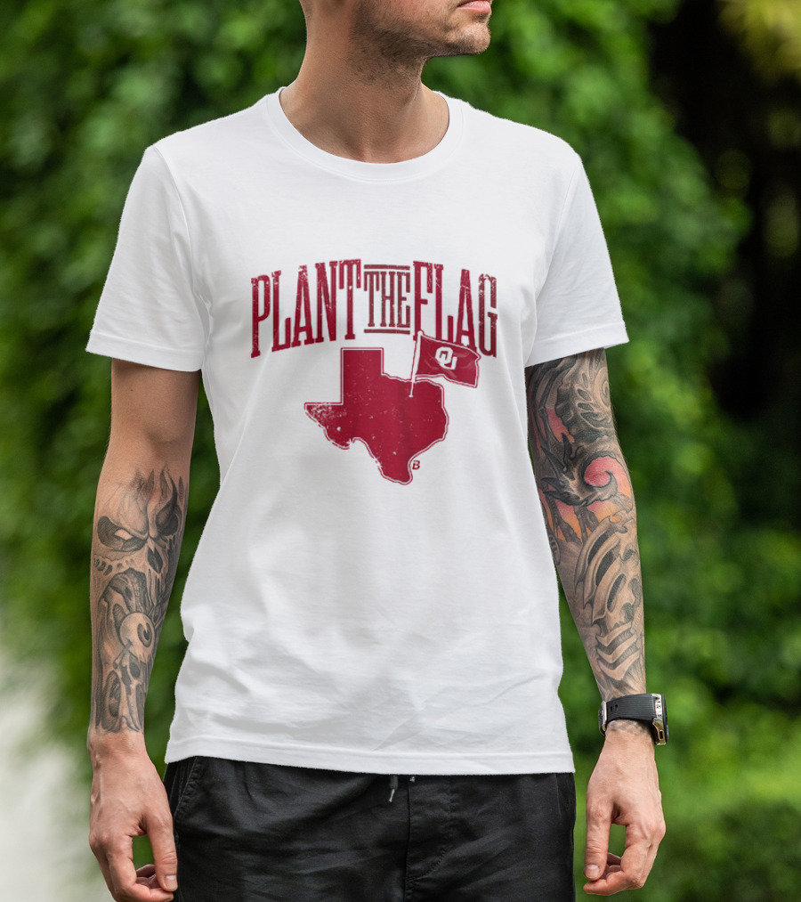 Oklahoma Sooners Football Plant The Flag OU Texas Rivalry T-Shirt