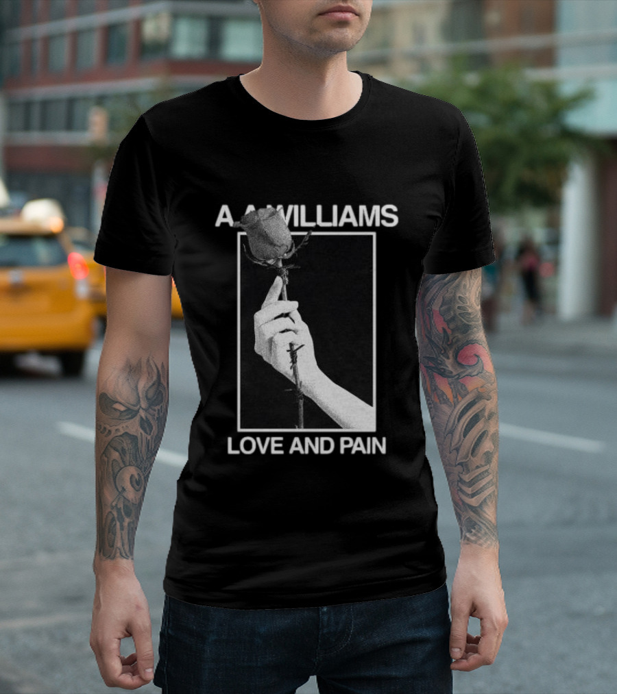 Aawilliams Love And Pain Rose Hand T-Shirt