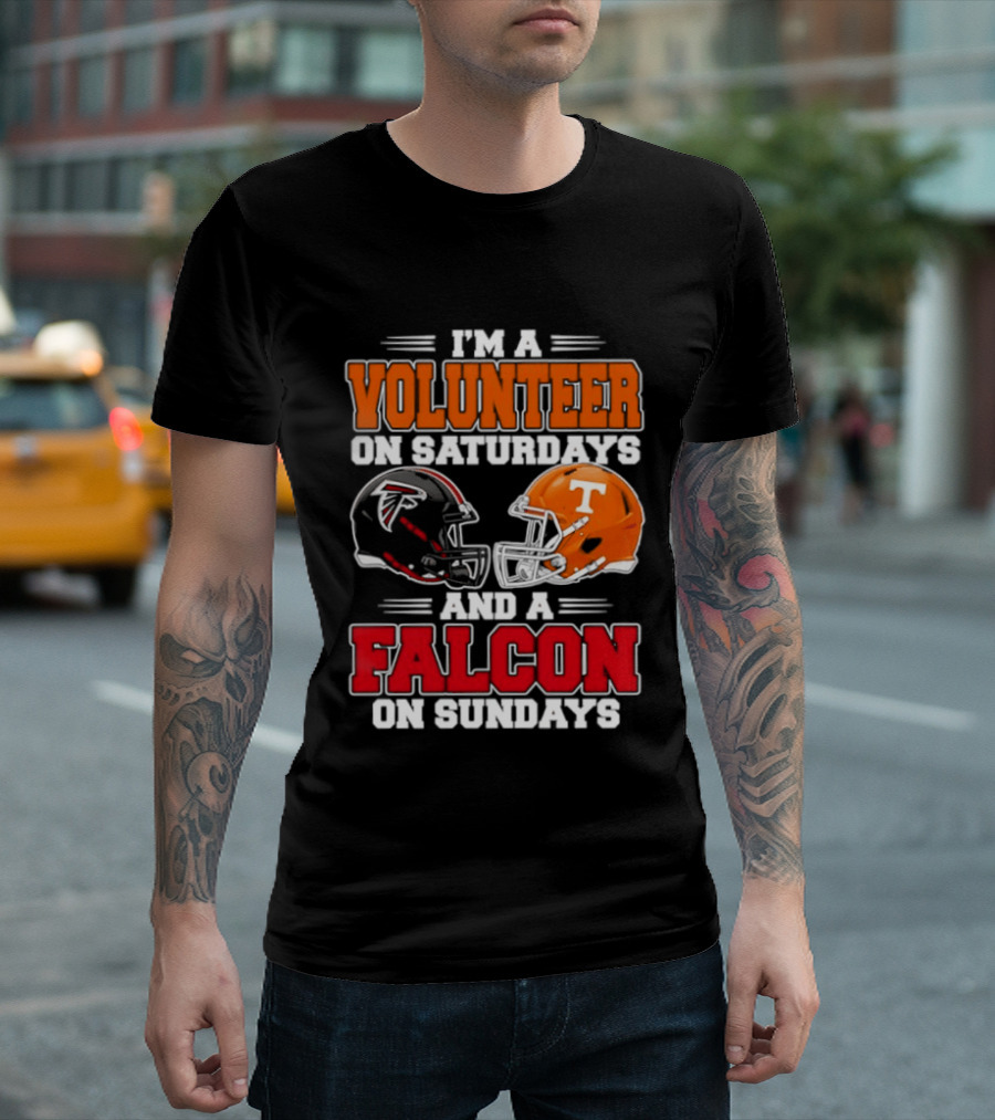 I'm A Volunteer On Saturdays And A Falcon On Sundays Football Helmets T-Shirt