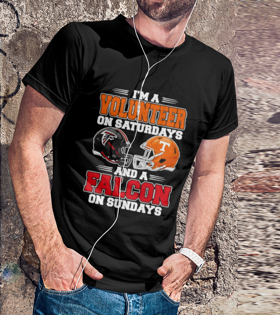 I'm A Volunteer On Saturdays And A Falcon On Sundays Football Helmets T-Shirt