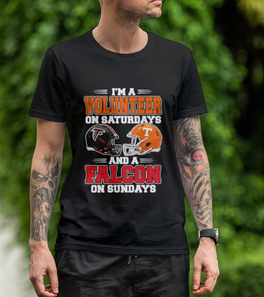 I'm A Volunteer On Saturdays And A Falcon On Sundays Football Helmets T-Shirt