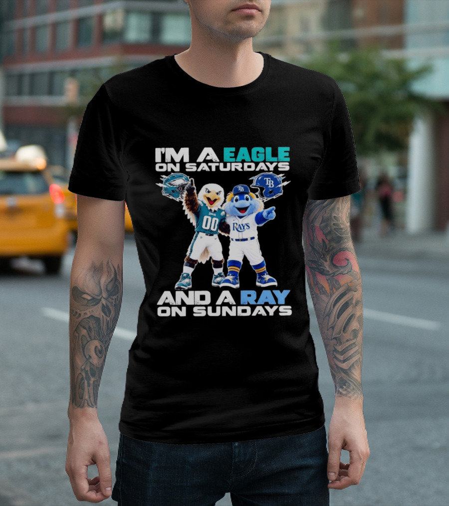Philadelphia Eagles Saturdays Tampa Bay Rays Sundays Mascots T-Shirt