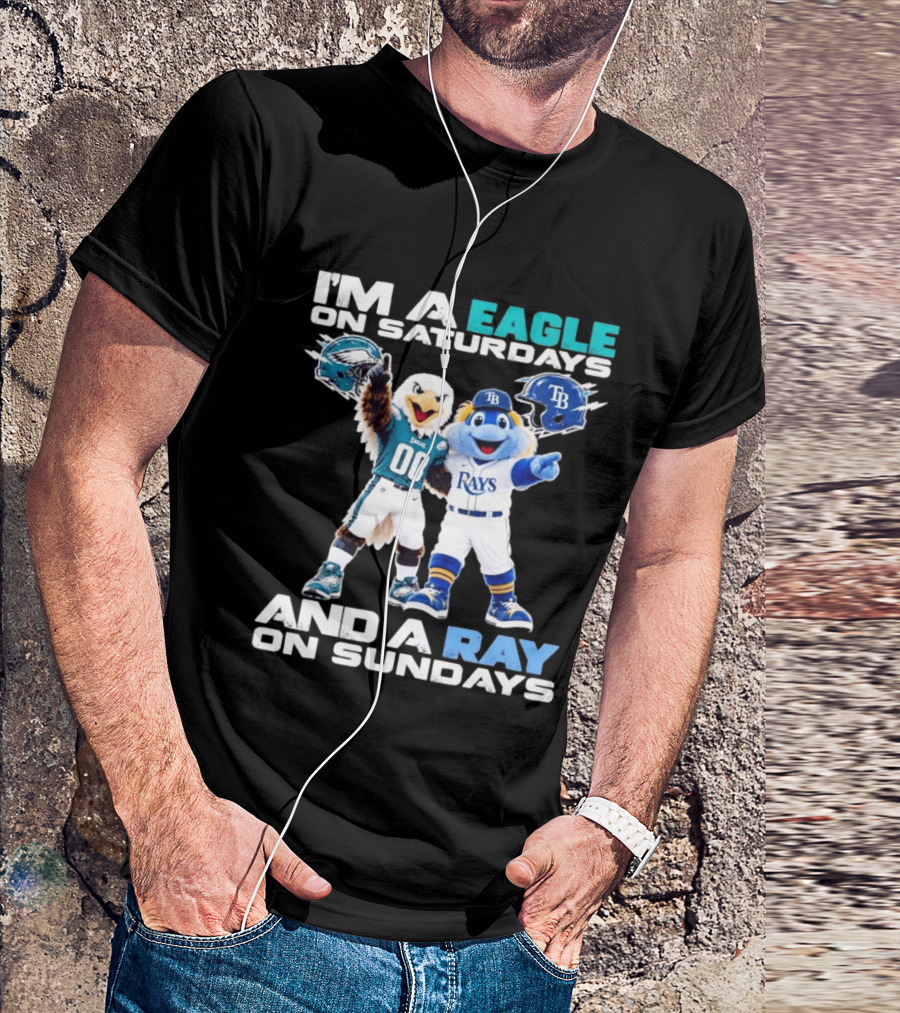 Philadelphia Eagles Saturdays Tampa Bay Rays Sundays Mascots T-Shirt
