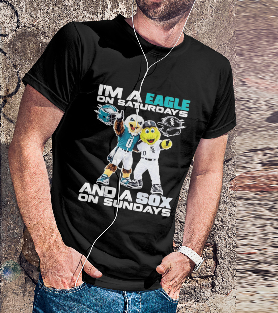 I'm An Eagle On Saturdays And A Sox On Sundays Football Baseball Mascots T-Shirt
