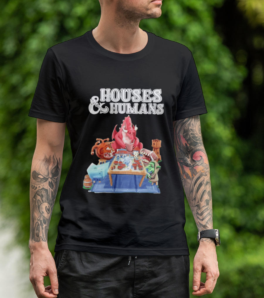 Houses And Humans Halloween Game Monsters Playing Board Game T-Shirt