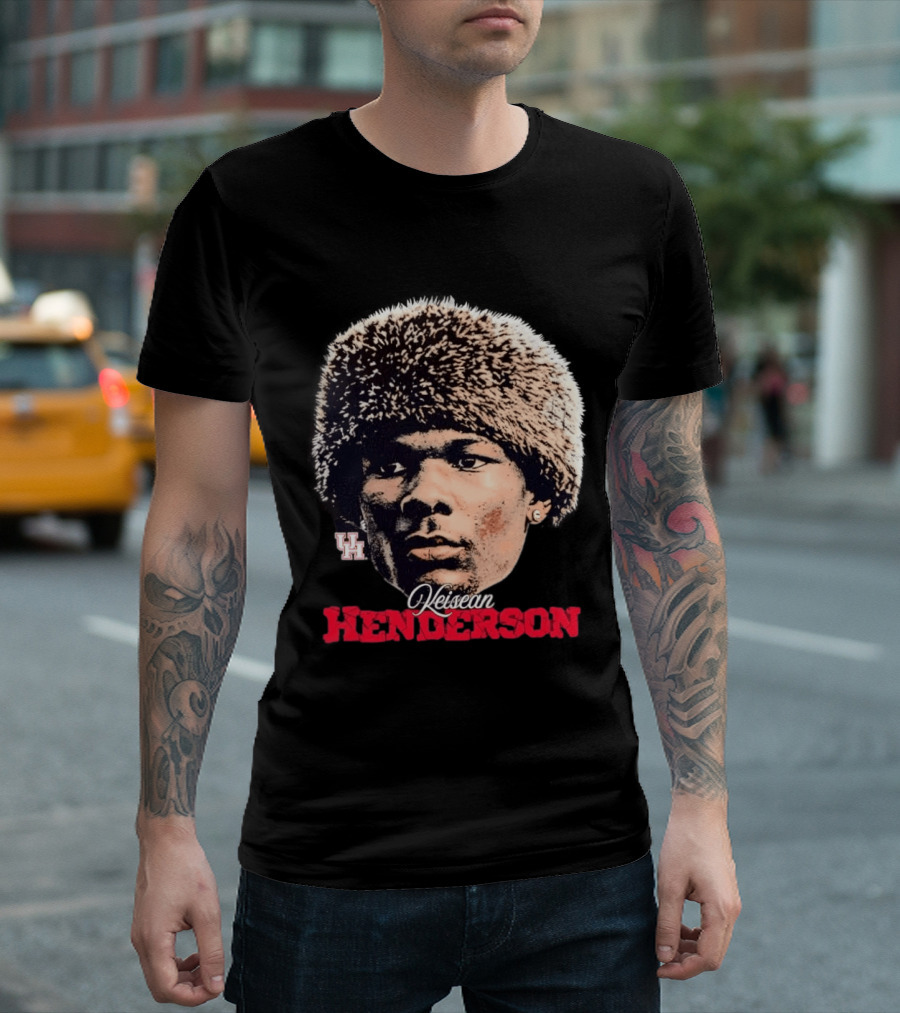 NCAA Football Houston Cougars Keisean Henderson UH Beanie T-Shirt
