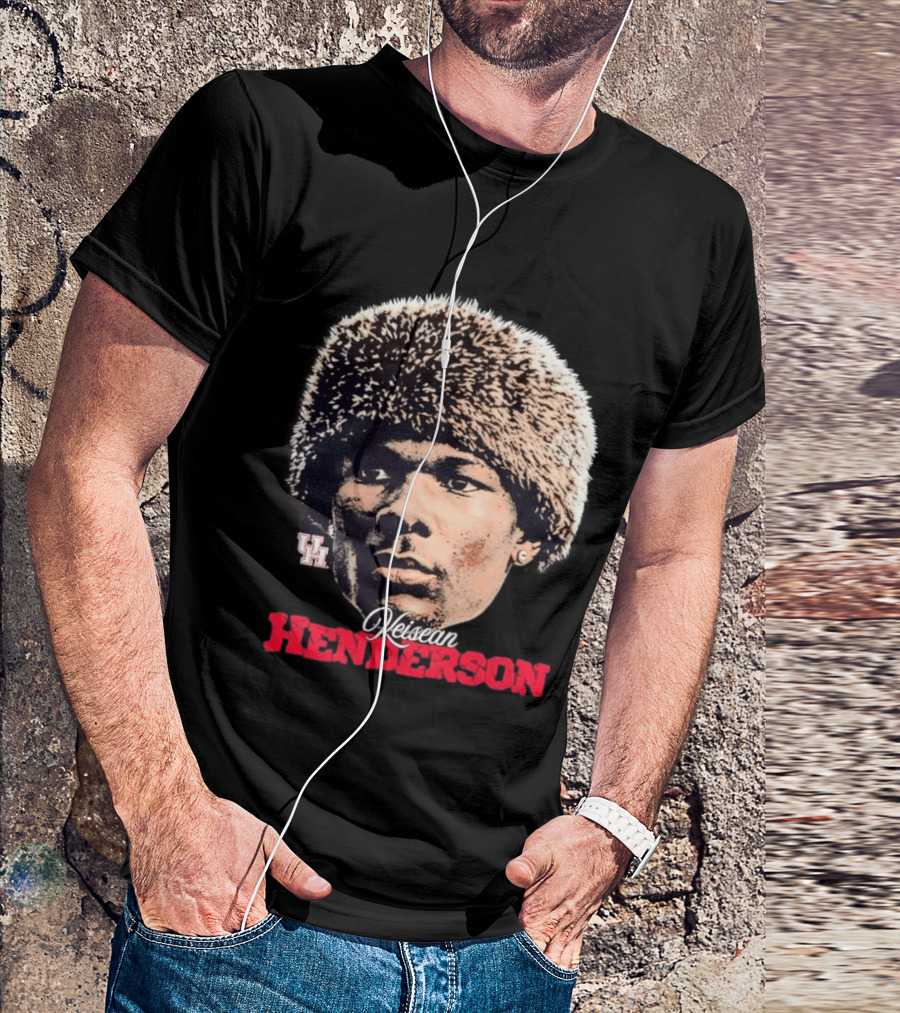 NCAA Football Houston Cougars Keisean Henderson UH Beanie T-Shirt