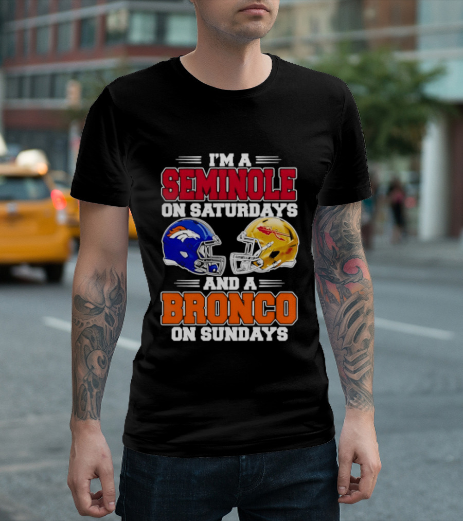 Seminole Saturdays Bronco Sundays Football Fan Gear T-Shirt