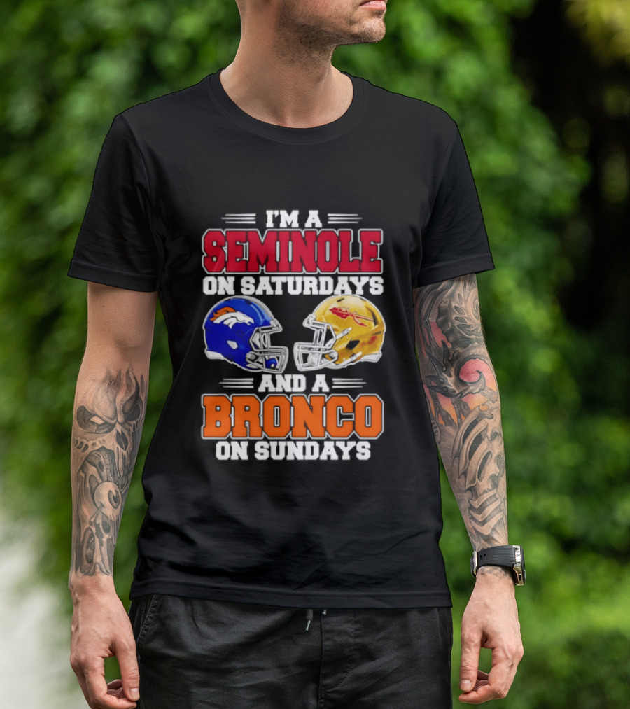 Seminole Saturdays Bronco Sundays Football Fan Gear T-Shirt