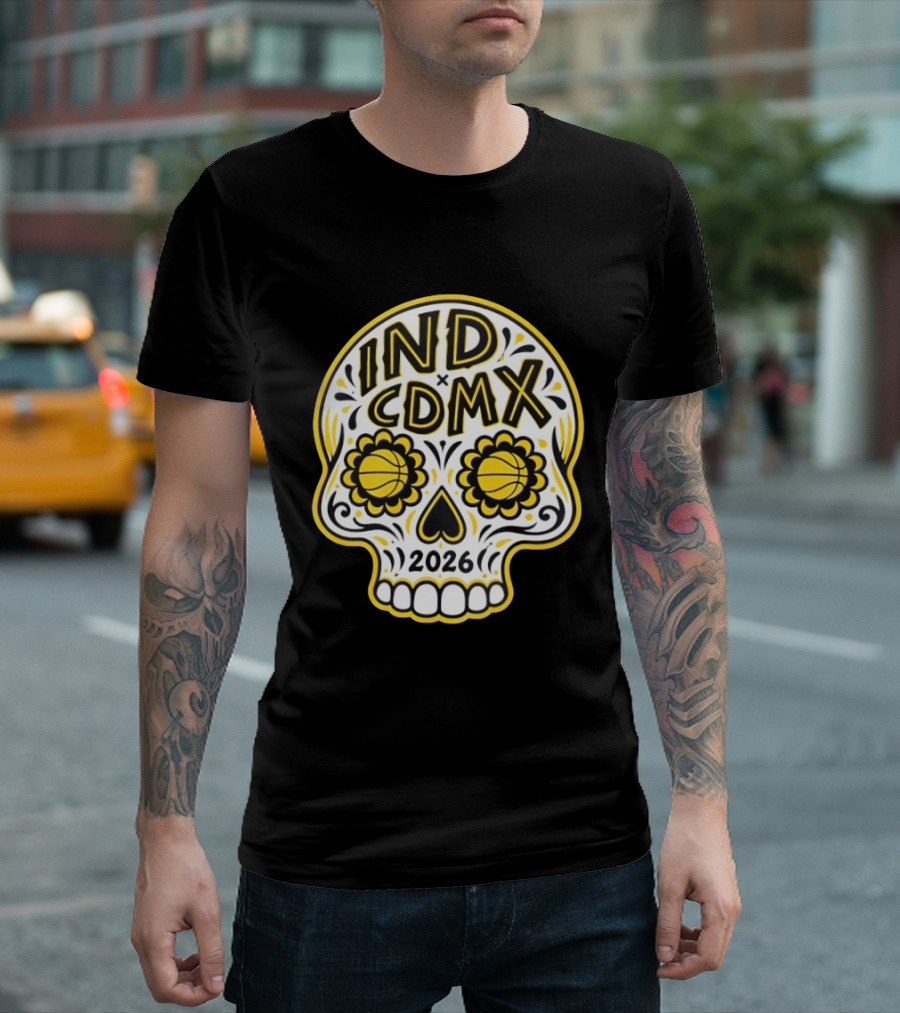 Indiana Pacers Indy CDMX 2026 Día De Muertos Mexico Skull T-Shirt