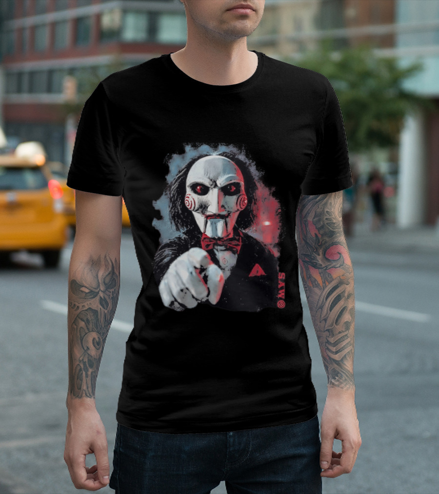 Saw Horror Film Jigsaw Puppet Halloween Costume T-Shirt