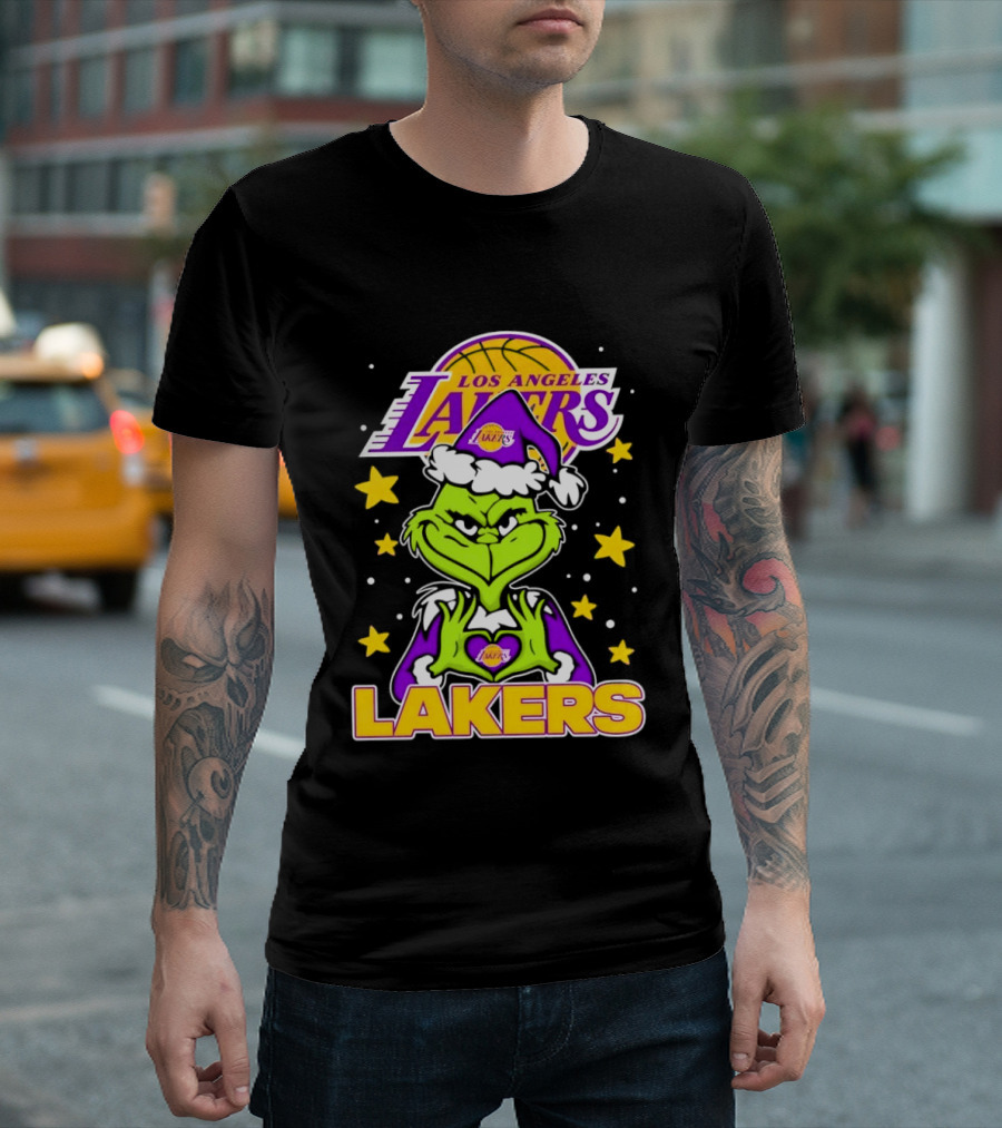 Los Angeles Lakers Christmas Grinch Festive NBA Fan Gear T-Shirt