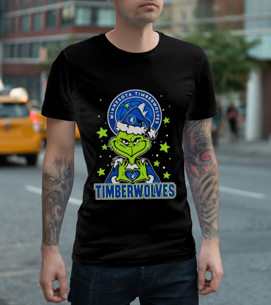 Minnesota Timberwolves Grinch Christmas Holiday T-Shirt