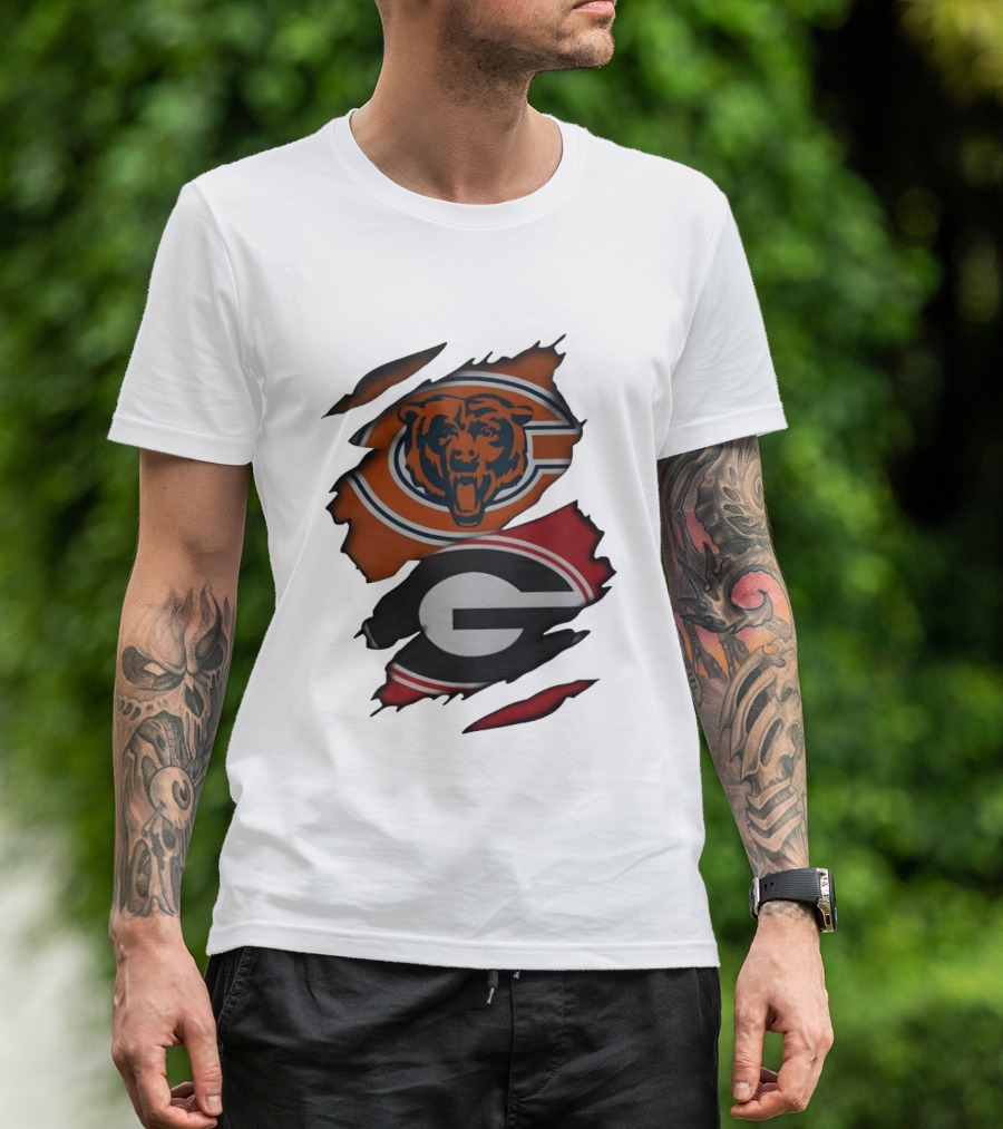 Chicago Bears Georgia Bulldogs Ripped Mesh T-Shirt