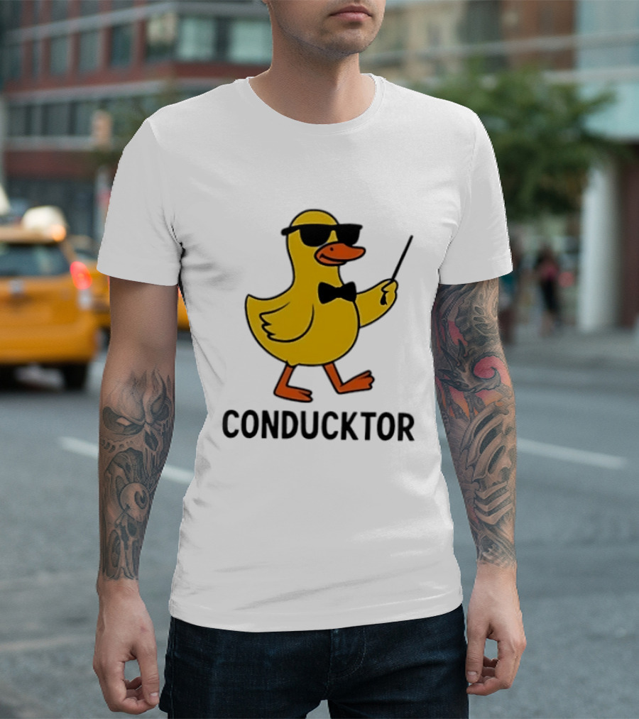 Duck Conductor With Sunglasses And Bow Tie Conducktor T-Shirt