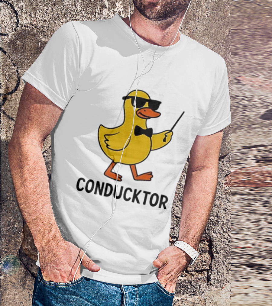 Duck Conductor With Sunglasses And Bow Tie Conducktor T-Shirt
