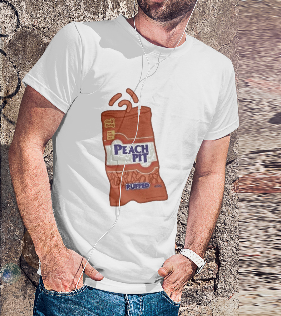 Peach Pit Puffed Snack Bag Cheesie Guys Party Pack 420g T-Shirt