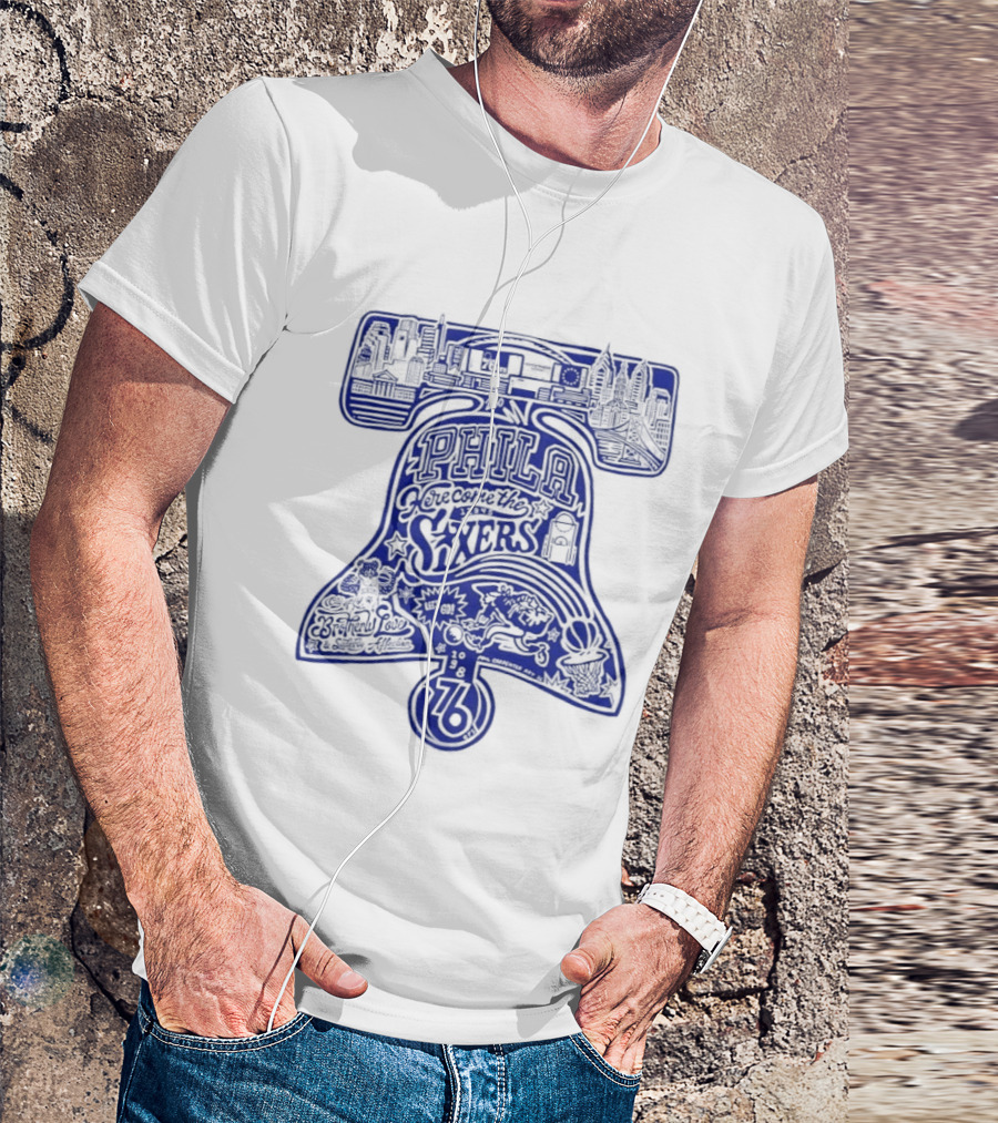 Philadelphia 76ers Liberty Bell Here Come The Sixers City Of Brotherly Love T-Shirt