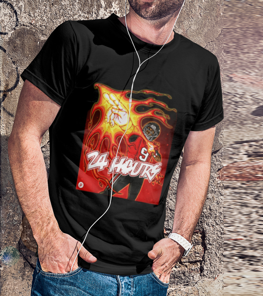 24 Hours Michael Penix Jr Atlanta Falcons NCAA Football 9 Flame T-Shirt