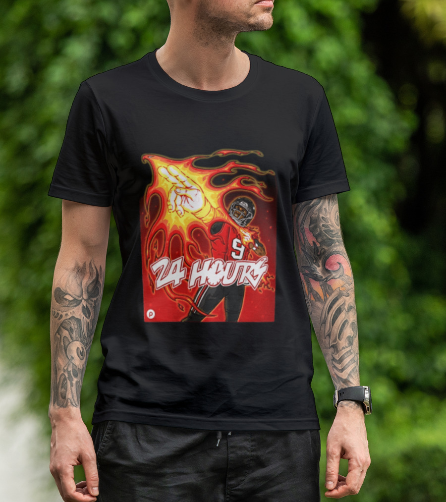 24 Hours Michael Penix Jr Atlanta Falcons NCAA Football 9 Flame T-Shirt