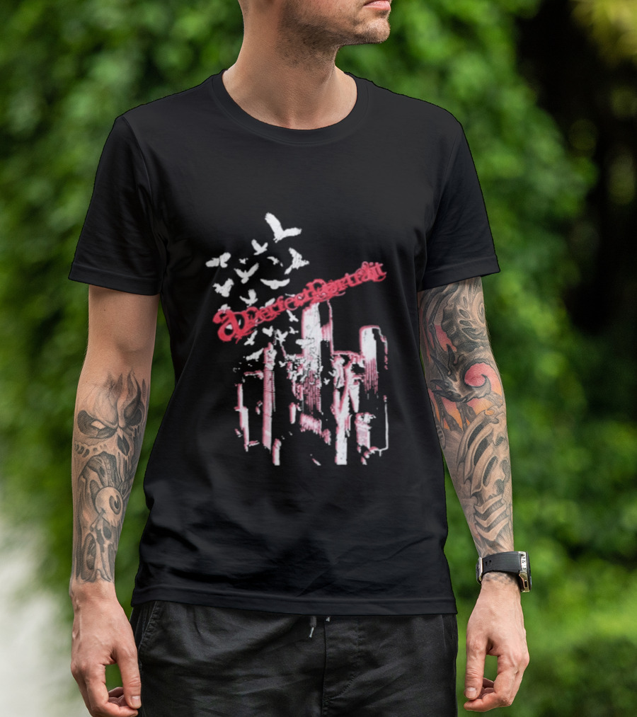 A Perfect Cityside Urban Skyline And Birds T-Shirt