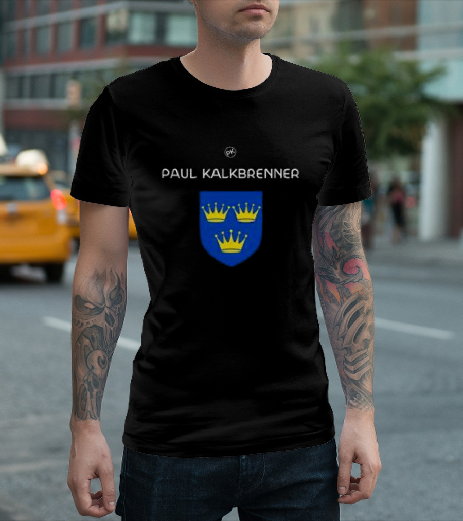 Paul Kalkbrenner Blue Crest With Three Yellow Crowns T-Shirt
