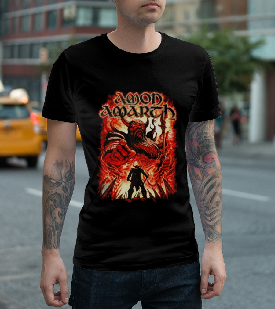 Amon Amarth Oden Wants You Red Zone Viking Warrior T-Shirt