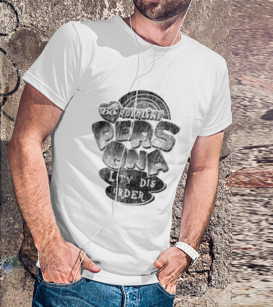 Borderline Personality Disorder Rainbow Heart Distressed T-Shirt
