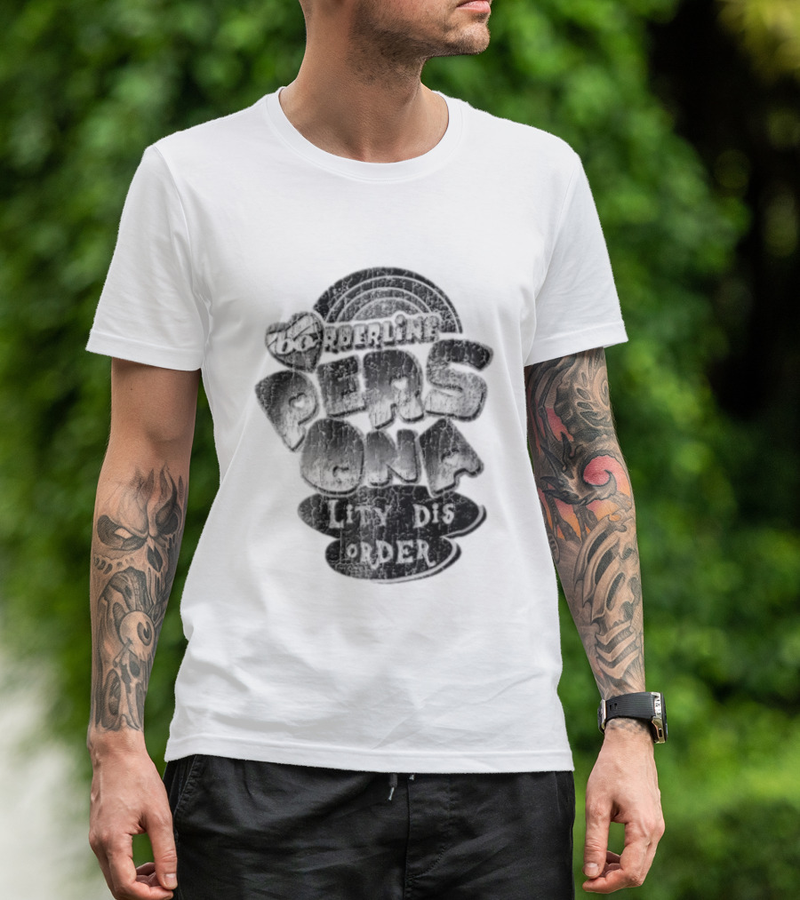 Borderline Personality Disorder Rainbow Heart Distressed T-Shirt